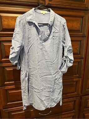 Bella Dahl Light Blue Tunic Shirt Dress